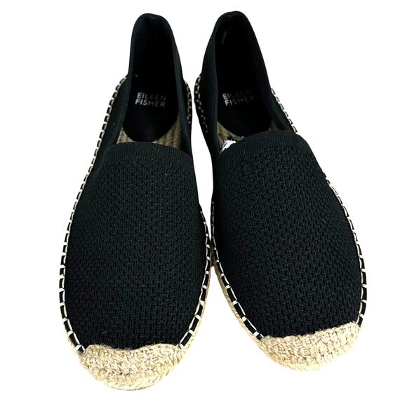 Eileen Fisher Live Slip On Espadrill Black Flats Women's Sz 7.5 New Without Box - Picture 5 of 8